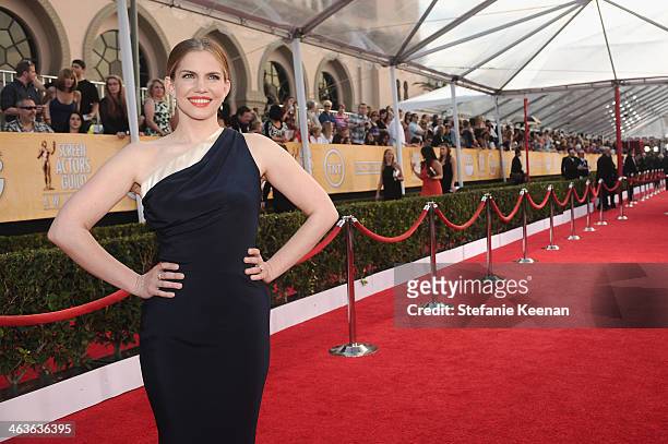 Actress Anna Chlumsky attends 20th Annual Screen Actors Guild Awards at The Shrine Auditorium on January 18, 2014 in Los Angeles, California.