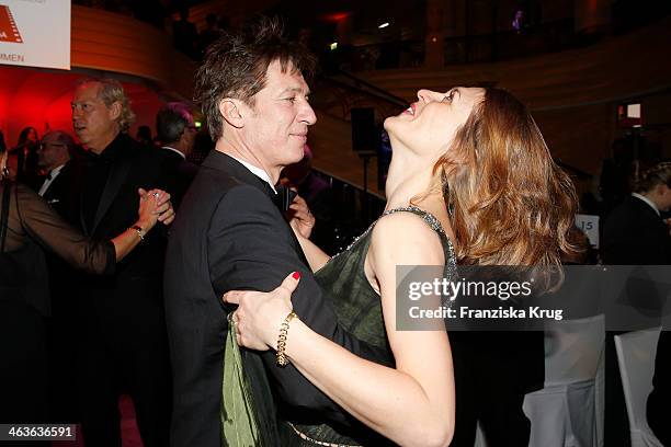 Tobias Moretti and his wife Julia Moretti attend the German Film Ball 2014 on January 18, 2014 in Munich, Germany.