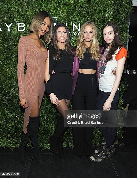 Jourdan Dunn, Sally Greige, Ania Cywinska and Kemp Muhl attend Maybelline New York Celebrates Fashion Week at Rivington Rooftop on February 16, 2015...