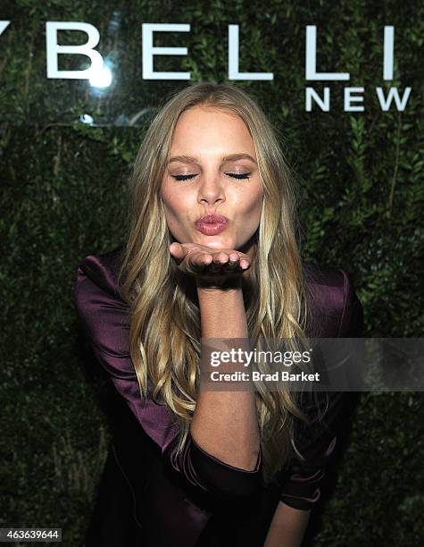 Model Marloes Horst attends Maybelline New York Celebrates Fashion Week at Rivington Rooftop on February 16, 2015 in New York City.