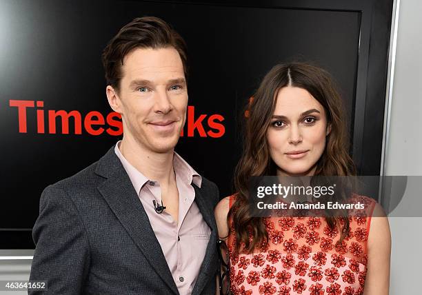 Actor Benedict Cumberbatch and actress Keira Knightley attend the Times Talks and TIFF In Los Angeles discussion of "The Imitation Game" at The Paley...