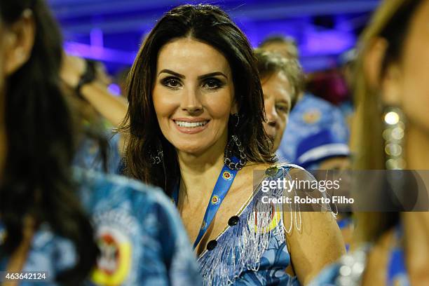 Lisandra Souto attends the Carnival parade on the Sambodromo during Rio Carnival on February 16, 2015 in Rio de Janeiro, Brazil.