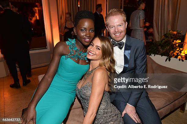 Actors Lupita Nyong'o, Sofia Vergara, and Jesse Tyler Ferguson attend the Weinstein Company & Netflix's 2014 SAG after party in partnership with...