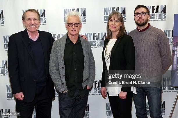 Film critic Peter Travers, actor John Slattery, actress Amy Morton and writer/director Lance Edmands attend the New York Film Critics Series preview...