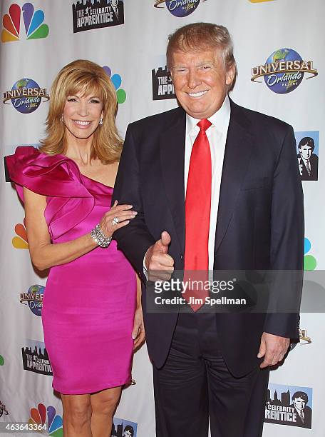 Host Leeza Gibbons and businessman/tv personality Donald Trump attend "The Celebrity Apprentice" season finale at Trump Tower on February 16, 2015 in...