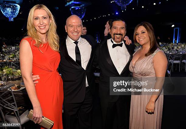 Bridget Norris, Dean Norris, Steven Michael Quezada and Cherise Desiree Quezada in the audience during 20th Annual Screen Actors Guild Awards at The...