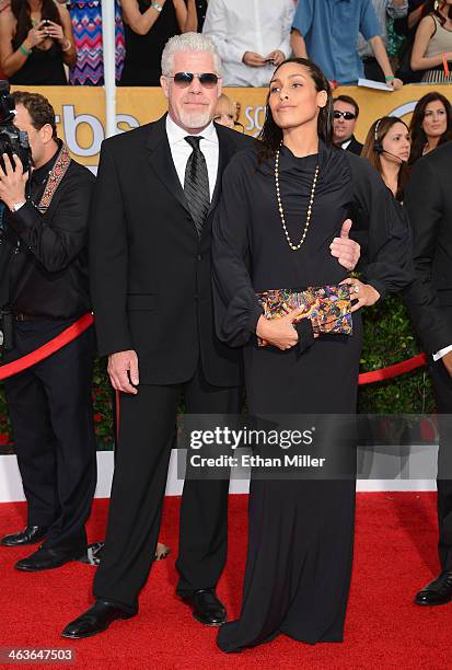 Actor Ron Perlman and daughter Blake Perlman attend the 20th Annual Screen Actors Guild Awards at The Shrine Auditorium on January 18, 2014 in Los...