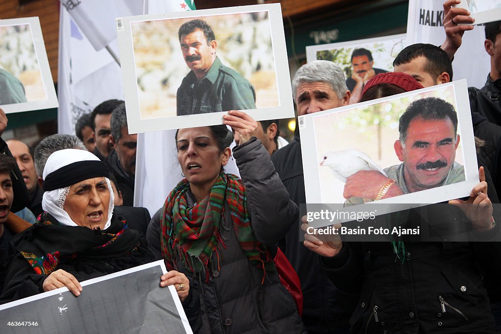 Kurdish demonstrators rallied for Ocalan's release on...