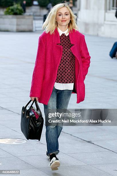 Fearne Cotton seen arriving at the BBC Radio 1 Studios on February 17, 2015 in London, England.