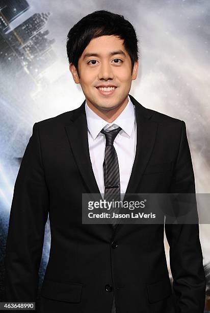 Actor Allen Evangelista attends the premiere of "Project Almanac" at TCL Chinese Theatre on January 27, 2015 in Hollywood, California.