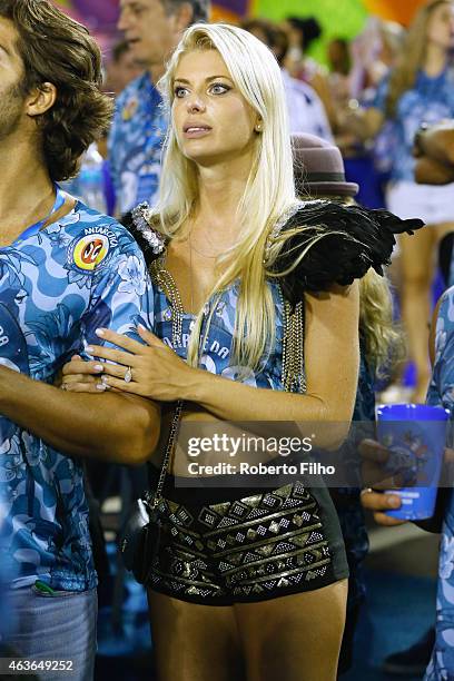 Caroline Bittencourt attends the parade on the Sambodromo during Rio Carnival on February 16, 2015 in Rio de Janeiro, Brazil.