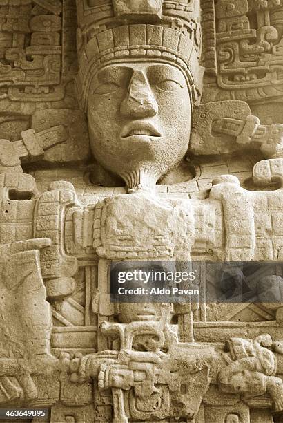 guatemala, quiriguà, maya stele - mayan stock pictures, royalty-free photos & images