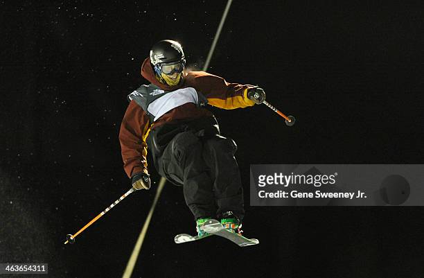 First place finisher Lyman Currier of the United States competes during the Men's Halfpipe competition on day two of the Visa U.S. Freeskiing Grand...