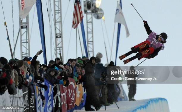 First place finisher Angeli Vanlaanen of the United States competes during the Women's Halfpipe competition on day two of the Visa U.S. Freeskiing...