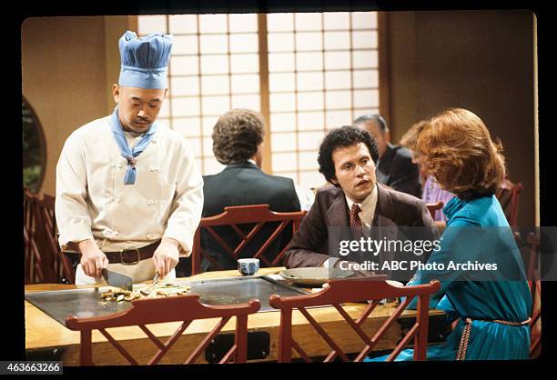 Show Coverage - Shoot Date: February 20, 1981. L-R: EXTRA;BILLY CRYSTAL;BARBARA RHOADES