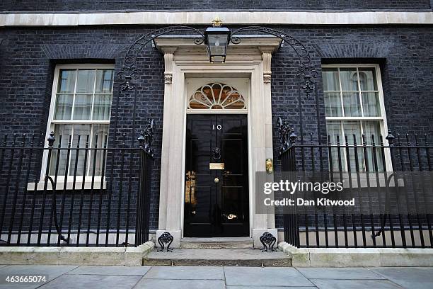 General view of Number 10 Downing Street's front door on February 17, 2015 in London, England.