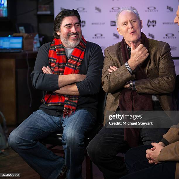 Actors Alfred Molina and Jon Lithgow attend Oakley Learn To Ride With AOL at Sundance on January 18, 2014 in Park City, Utah.