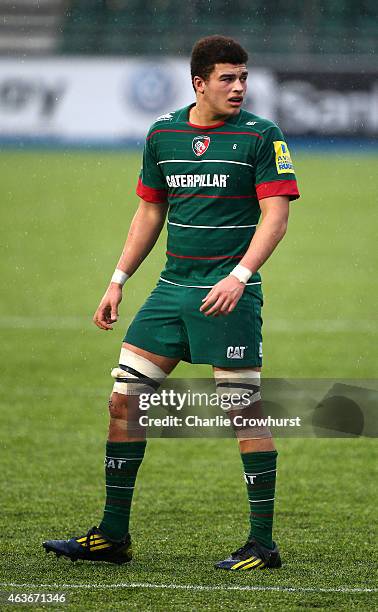 Will Evans of Leicester during the Premiership Rugby/RFU U18 Academy Finals Day match between Leicester and Bath at The Allianz Park on February 16,...