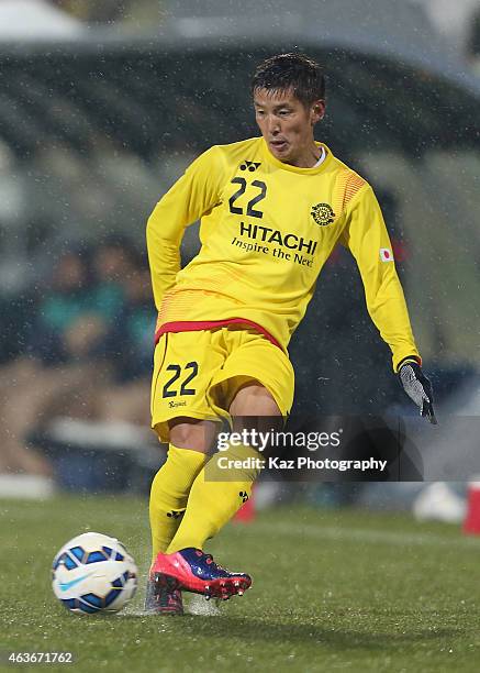 Naoki Wako of Kashiwa Reysol in action during the AFC Champions League play-off match between Kashiwa Reysol and Chonburi FC at Hitachi Kashiwa...