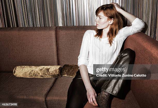 Erika Sainte poses for Self Assignment on February 10, 2015 in Berlin, Germany.