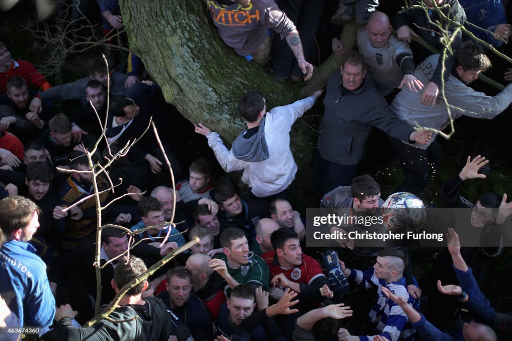 Royal Shrovetide Football Match Takes Place In Ashbourne