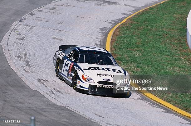 Ryan Newman driver of the car drives during qualifying for the NASCAR Winston Cup Old Dominion 500 on October 18, 2002 at Martinsville Speedway in...