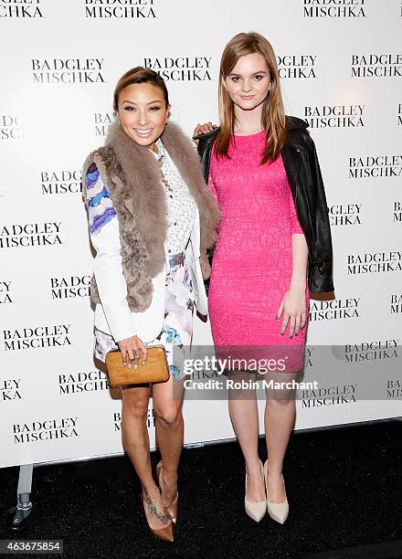 Makeup artist Jeannie Mai and actress Kerris Dorsey attend Badgley Mischka Fashion Show at The Theatre at Lincoln Center on February 17, 2015 in New...