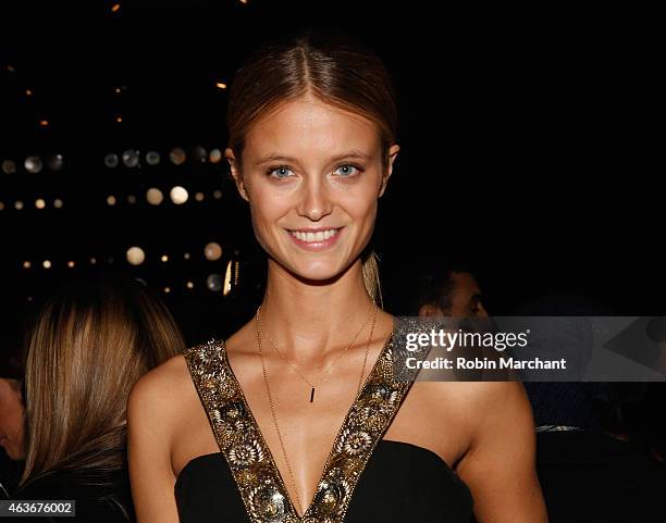 Kate Bock attends Badgley Mischka Fashion Show at The Theatre at Lincoln Center on February 17, 2015 in New York City.