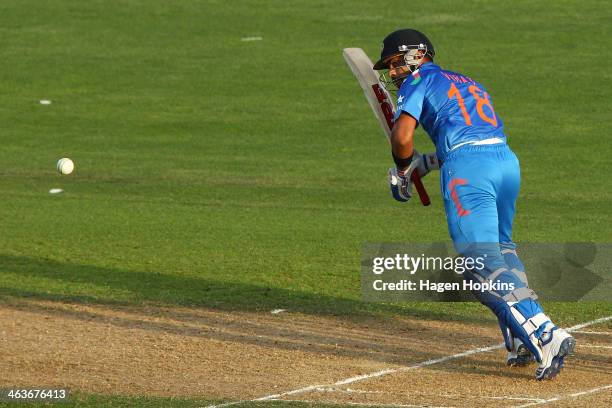 Virat Kohli of India bats during the first One Day International match between New Zealand and India at McLean Park on January 19, 2014 in Napier,...