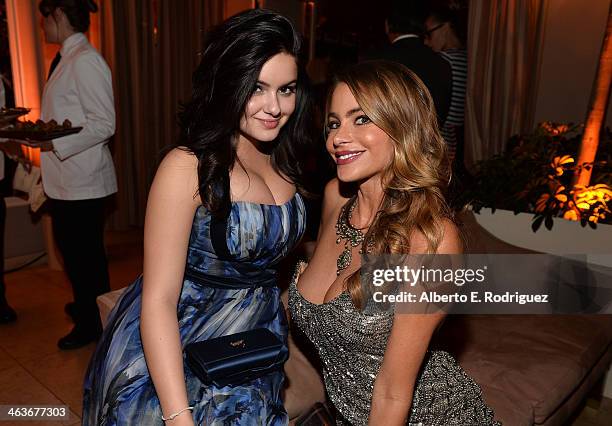 Actresses Ariel Winter and Sofia Vergara attend the Weinstein Company & Netflix's 2014 SAG after party in partnership with Laura Mercier at Sunset...