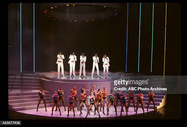 Broadcast Coverage - Airdate: April 11, 1983. THE TEMPTATIONS PERFORMING "EYE OF THE TIGER" FROM "ROCKY III" WITH SANDAHL BERGMAN LEADING DANCERS