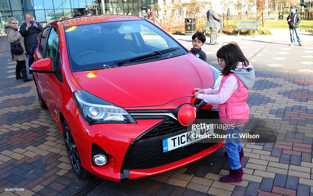 Toyota Tours World's First Ticklish Car With "Celebrity Consultant" Mr. Mens Mr. Tickle For Comic Relief Red Nose - Birmingham