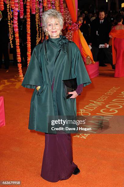 Diana Hardcastle attends The Royal Film Performance and World Premiere of "The Second Best Exotic Marigold Hotel" at Odeon Leicester Square on...