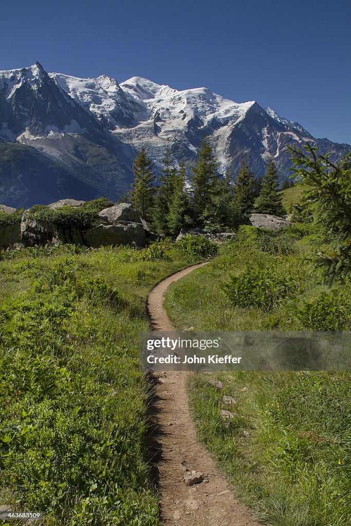 Hiking trail in the Alps