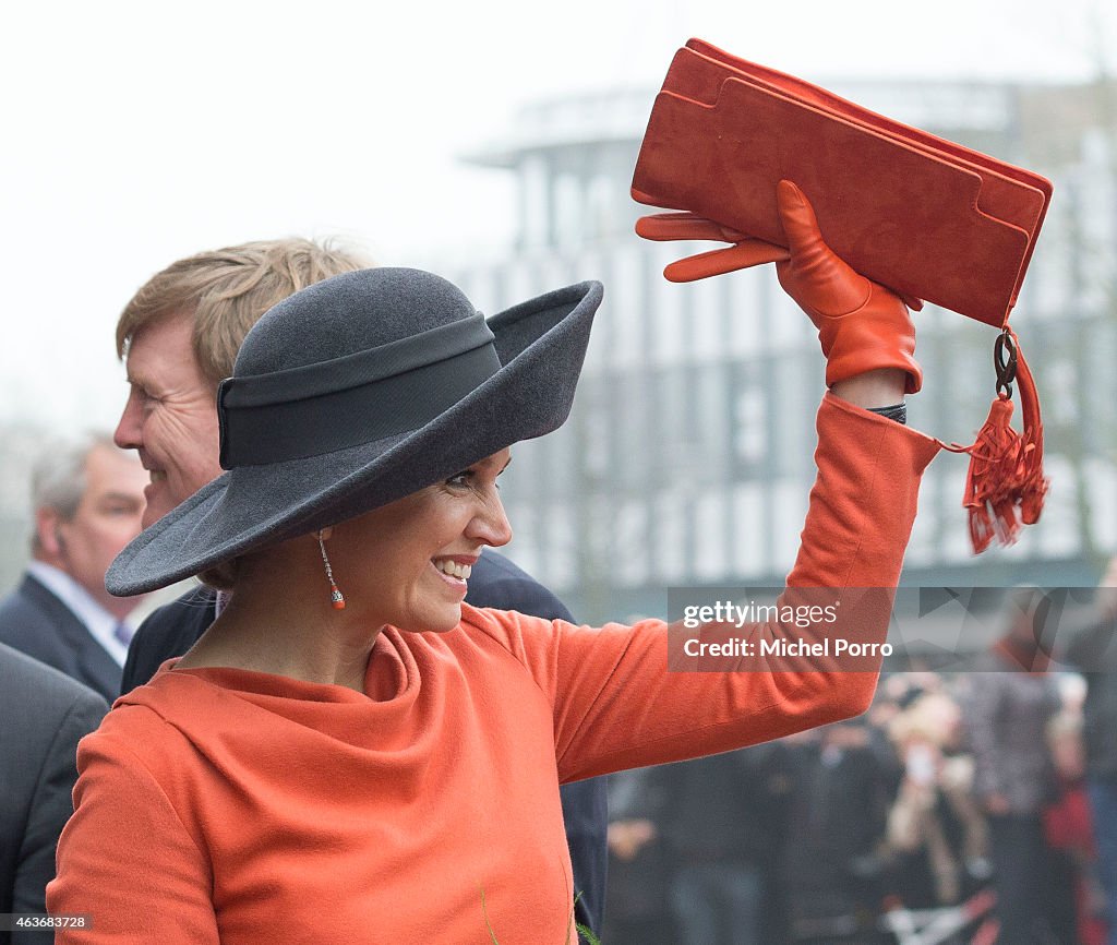 Queen Maxima of The Netherlands and King Willem-Alexander of The Netherlands Visit The North East Of Holland