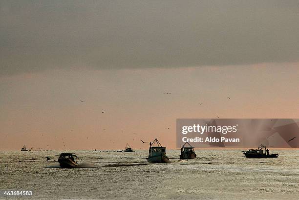 guatemala, livingston, fishing boats - livingston guatemala stockfoto's en -beelden