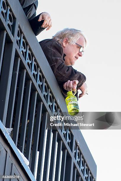 Actor Philip Seymour Hoffman attends Oakley Learn To Ride With AOL at Sundance on January 18, 2014 in Park City, Utah.