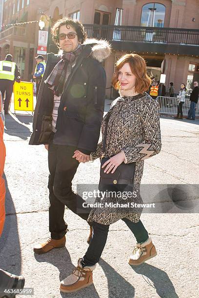 Actors Geoffrey Arend and Christina Hendricks attend Oakley Learn To Ride With AOL at Sundance on January 18, 2014 in Park City, Utah.