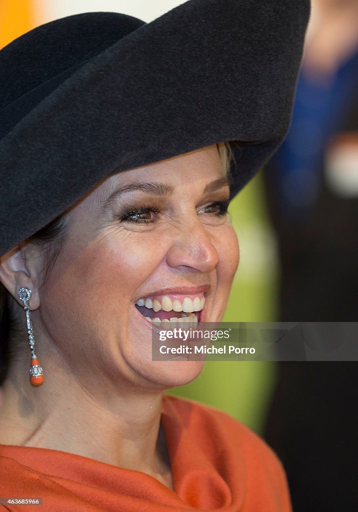 Queen Maxima of The Netherlands and King Willem-Alexander of The Netherlands Visit The North East Of Holland