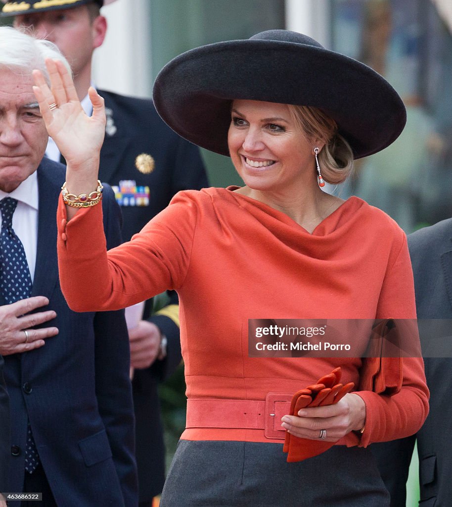 Queen Maxima of The Netherlands and King Willem-Alexander of The Netherlands Visit The North East Of Holland