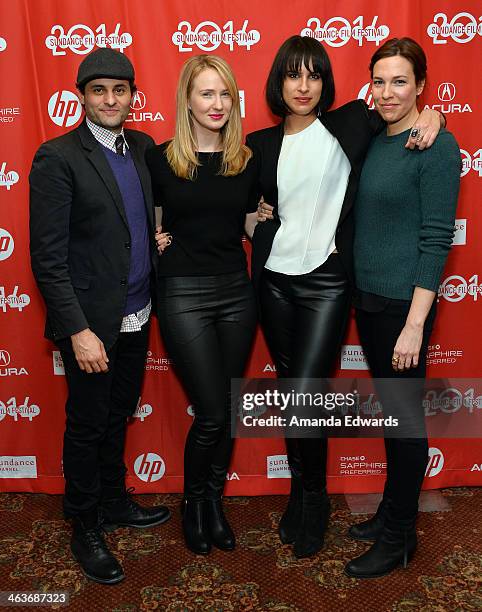 Actor Arian Moayed, Actress Halley Feiffer, Director Desiree Akhavan and Actress Rebecca Henderson attend the premiere of "Appropriate Behavior" at...