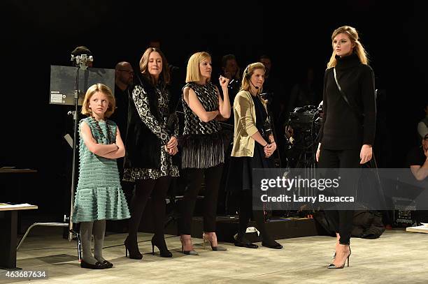 Designer Lela Rose is seen backstage at the Lela Rose fashion show during Mercedes-Benz Fashion Week Fall 2015 at The Pavilion at Lincoln Center on...