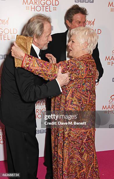 Ronald Pickup, director John Madden and Dame Judi Dench attend The Royal Film Performance and World Premiere of "The Second Best Exotic Marigold...