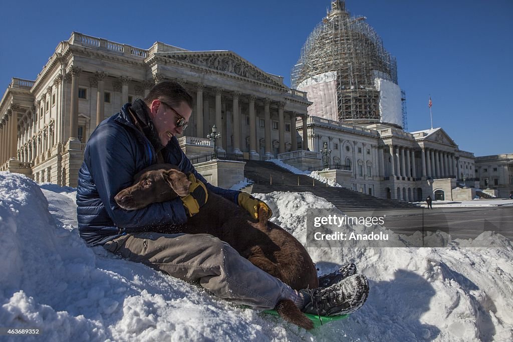 Sledding at US Capitol