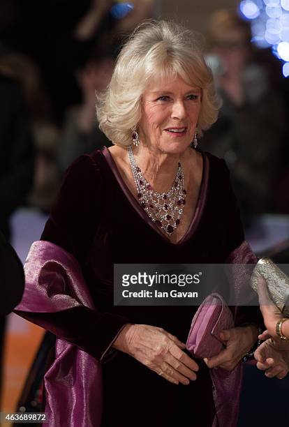 Camilla, Duchess of Cornwall attends The Royal Film Performance and World Premiere of "The Second Best Exotic Marigold Hotel" at Odeon Leicester...