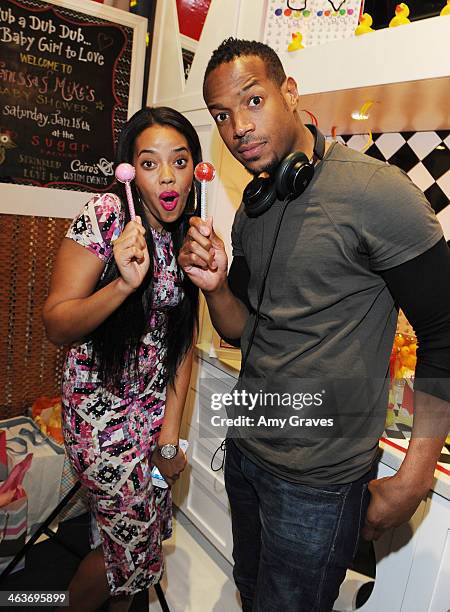 Angela Simmons and Marlon Wayans attend Vanessa Simmons Baby Shower at Sugar Factory Hollywood on January 18, 2014 in Los Angeles, California.