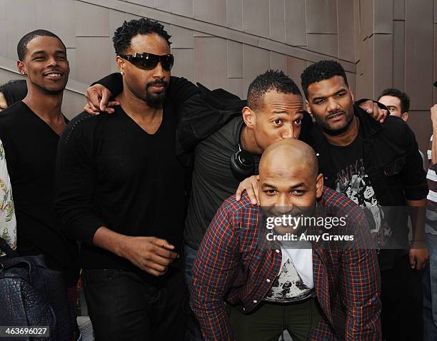 Shawn Wayans, Marlon Wayans, Damian Wayans and Mike Wayans attend Vanessa Simmons Baby Shower at Sugar Factory Hollywood on January 18, 2014 in Los...