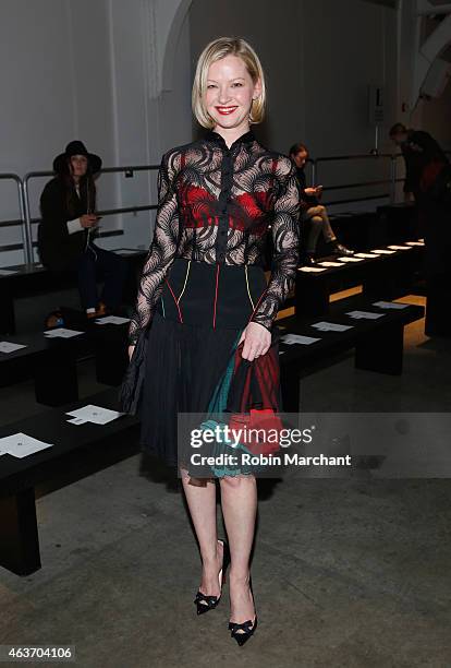 Gretchen Mol attends Sophie Theallet Fashion Show at Pier 59 on February 17, 2015 in New York City.