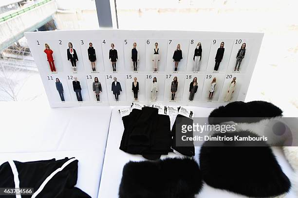View of atmosphere at the Rachel Zoe presentation during Mercedes-Benz Fashion Week Fall 2015 at Affirmation Arts on February 17, 2015 in New York...