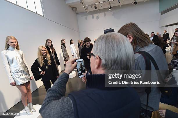 Designer Tommy Hilfiger attends the Rachel Zoe presentation during Mercedes-Benz Fashion Week Fall 2015 at Affirmation Arts on February 17, 2015 in...